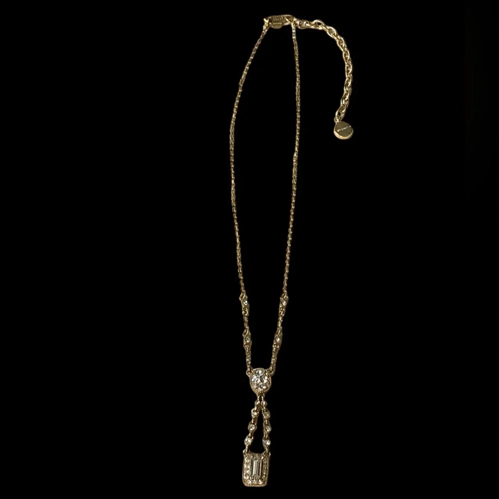 GIVENCHY Designer Gold Plated Cubic Zirconia Crystal Woman’s Necklace Luxury - Picture 11 of 12